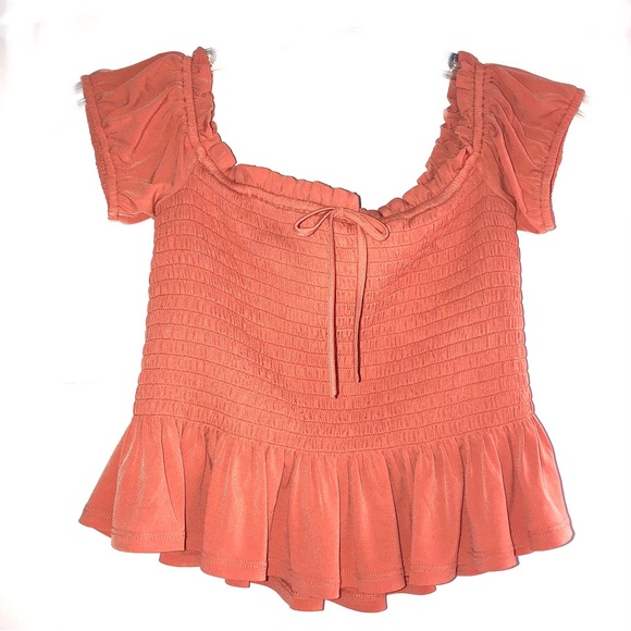 BCBGeneration Off the Shoulder smoked crop Top - Picture 2 of 8